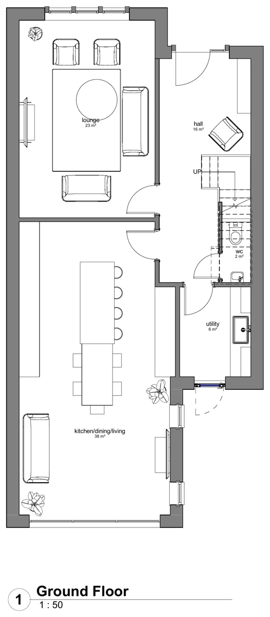 Plot 1 ground-floor layout