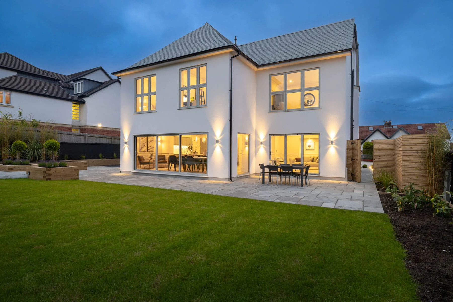Longsight Road rear elevation, terrace and garden