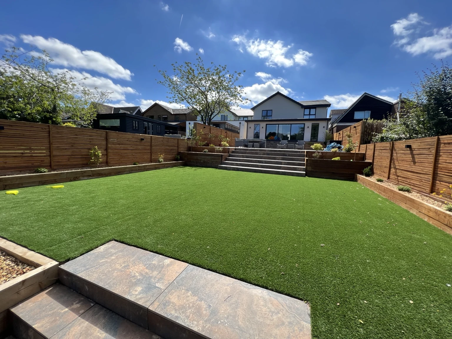 Garden, steps & rear elevation