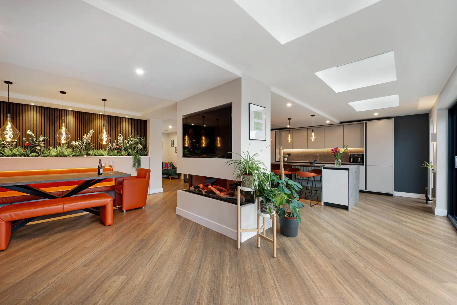 An open-plan HOME interior with generous natural light